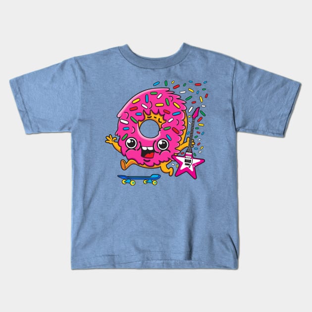 Skater Donut Rocks! Kids T-Shirt by Plushism